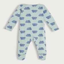 F&F Baby 3-Pack Pure Cotton Dinosaur Sleepsuits in Blue thumbnail 2
