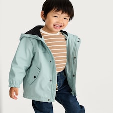 F&F Boys Fleece Lined Hooded Anorak Jacket in Mint