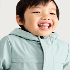 F&F Boys Fleece Lined Hooded Anorak Jacket in Mint thumbnail 2
