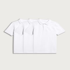 F&F School Unisex 3-Pack Pure Cotton Regular Fit Polo Shirts in White thumbnail 2