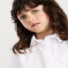 F&F School Girls 3-Pack Cotton Blend Regular Fit Shirts in White