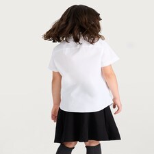 F&F School Girls 3-Pack Cotton Blend Regular Fit Shirts in White thumbnail 3