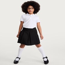 F&F School Girls 3-Pack Pure Cotton Regular Fit Collared Polo Shirts in White thumbnail 2
