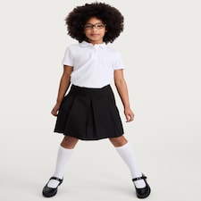 F&F School Girls 3-Pack Pure Cotton Regular Fit Collared Polo Shirts in White thumbnail 2