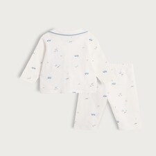 F&F Baby Pure Cotton Printed Pyjama Set in Blue thumbnail 2