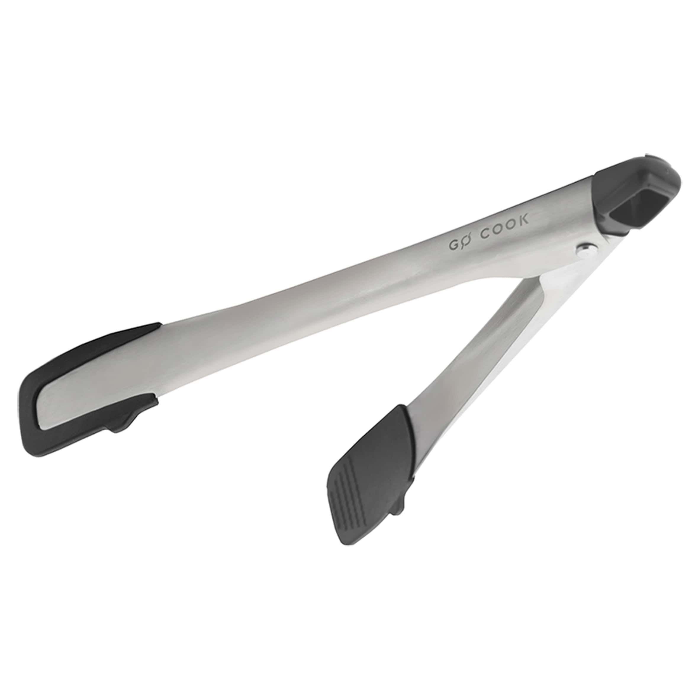 Go Cook Black Stainless Steel Tongs