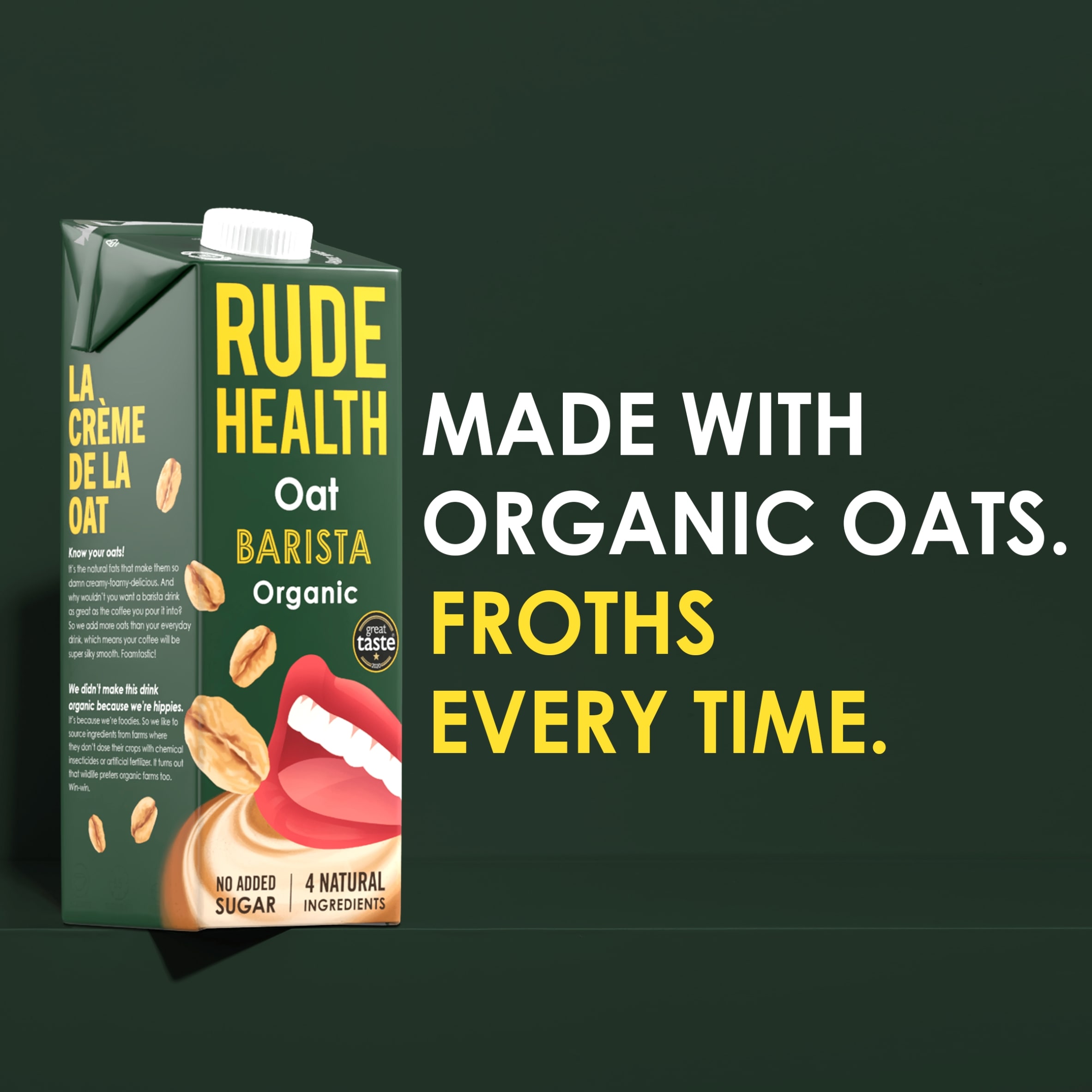Rude Health Organic Oat Barista Drink 1l thumbnail 3