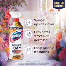 Domestos Power Foam Toilet and Bathroom Cleaner Blossom Burst Limited Edition 450ml thumbnail 3