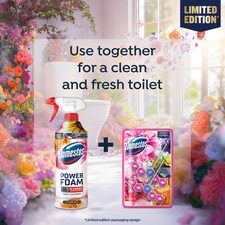 Domestos Power Foam Toilet and Bathroom Cleaner Blossom Burst Limited Edition 450ml thumbnail 4