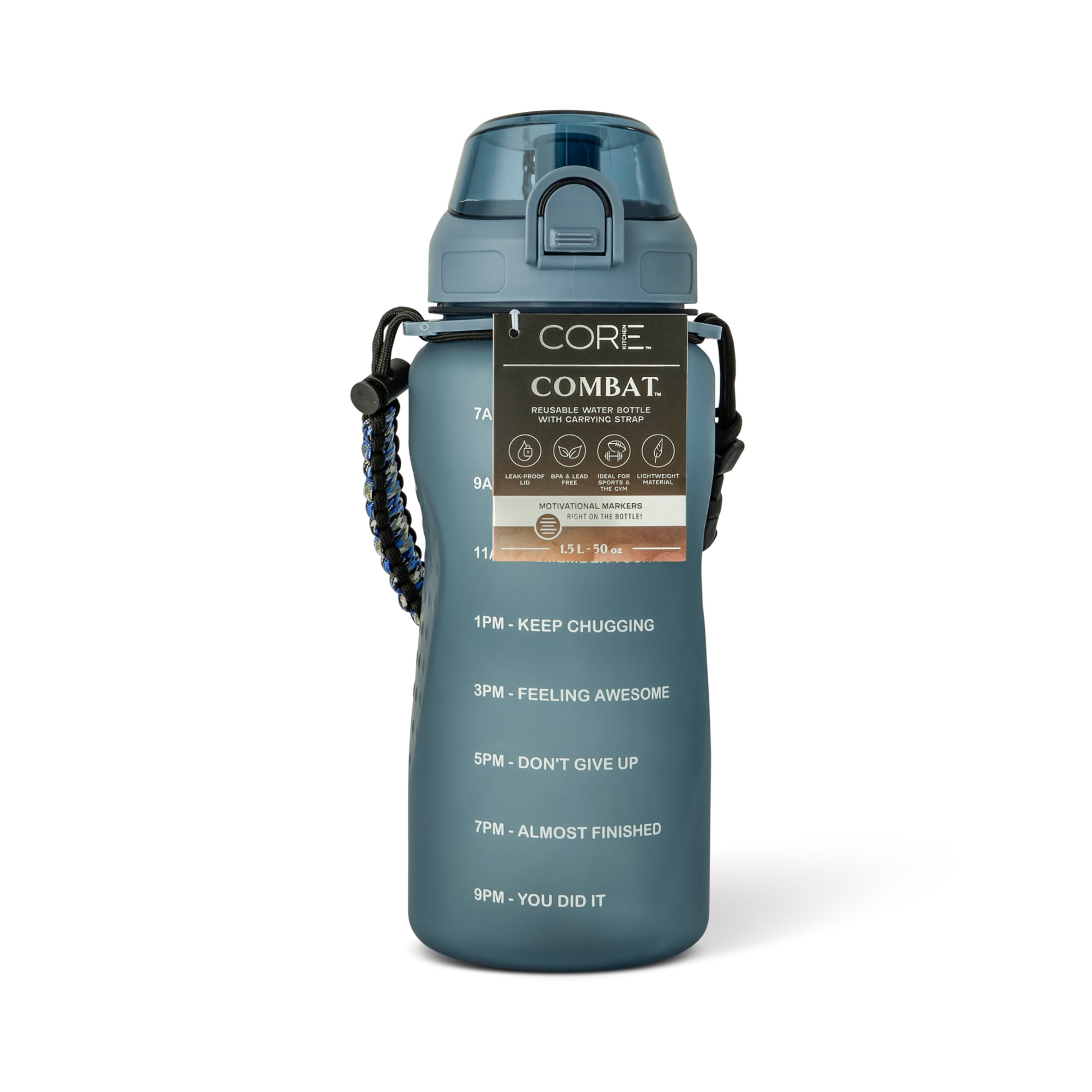 Core Kitchen Blue Combat Water Bottle 1.5L