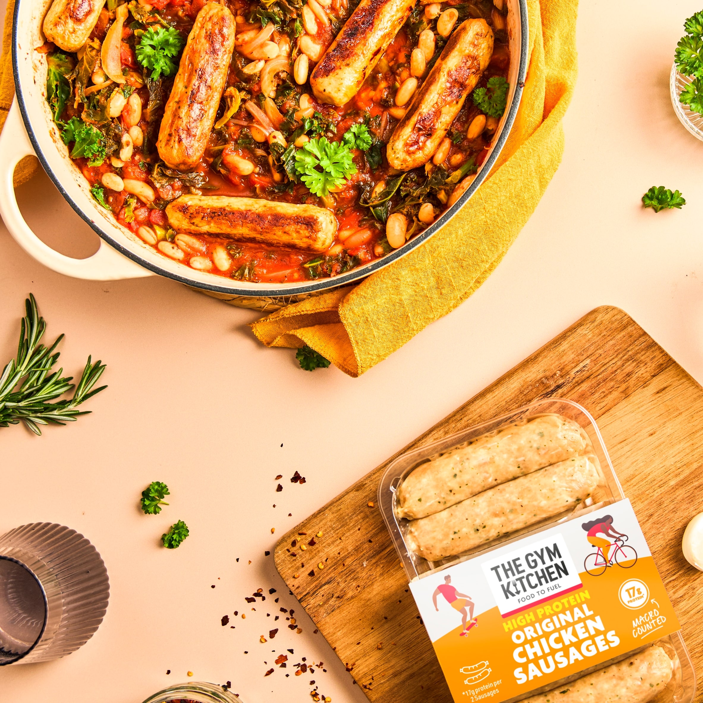 The Gym Kitchen Original Chicken Sausages 340g thumbnail 2