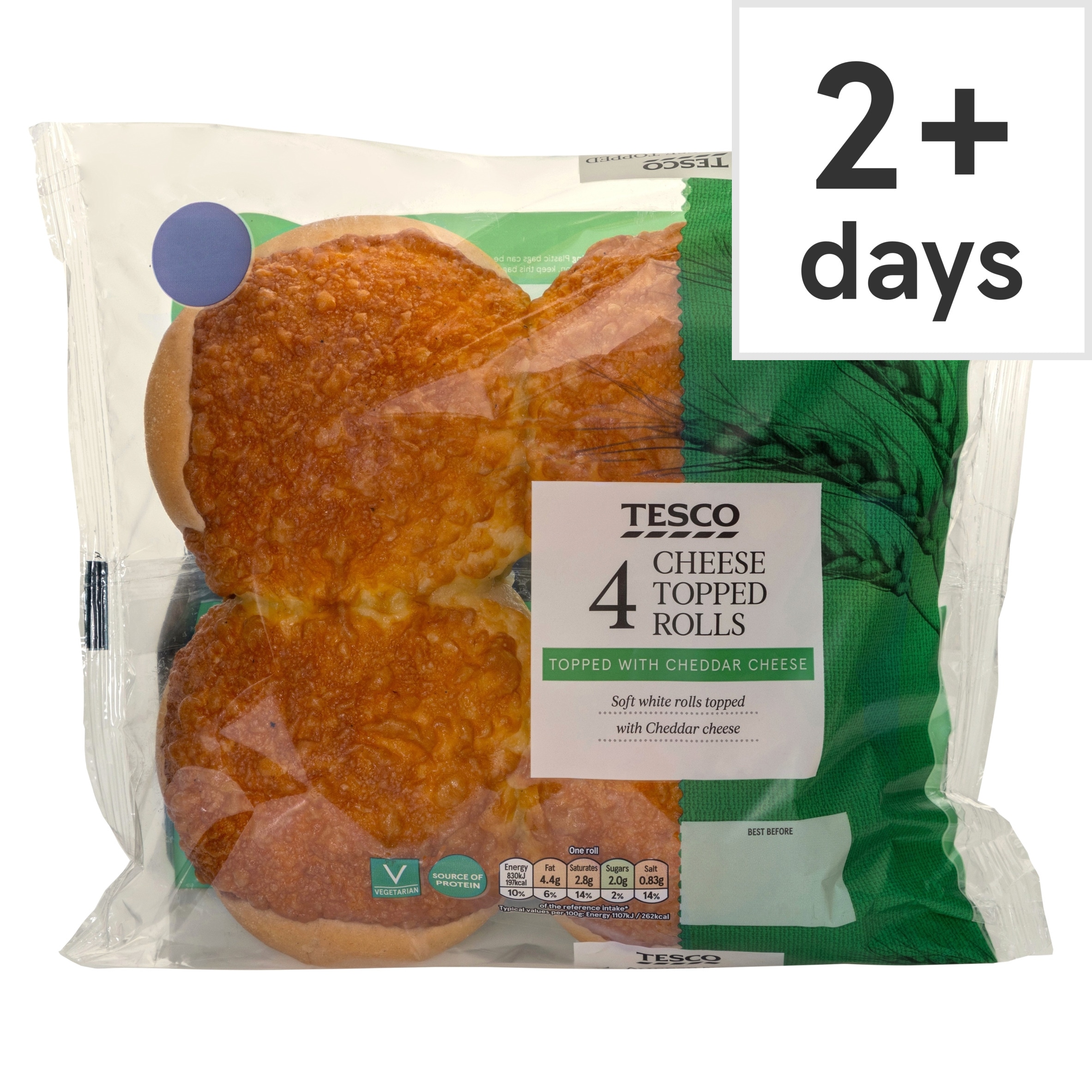 Tesco Cheese Topped Roll 4 Pack
