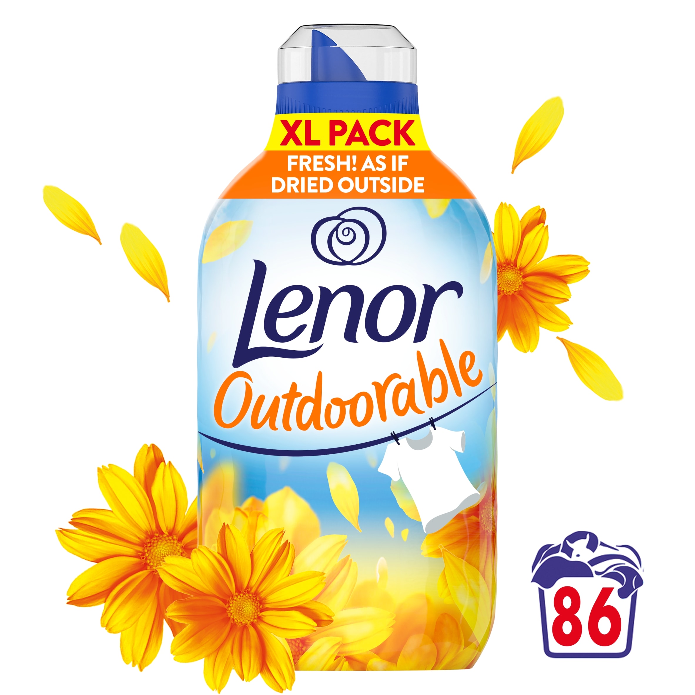 Lenor Outdoorable Fabric Conditioner Summer Breeze 86 Washes 1.204l