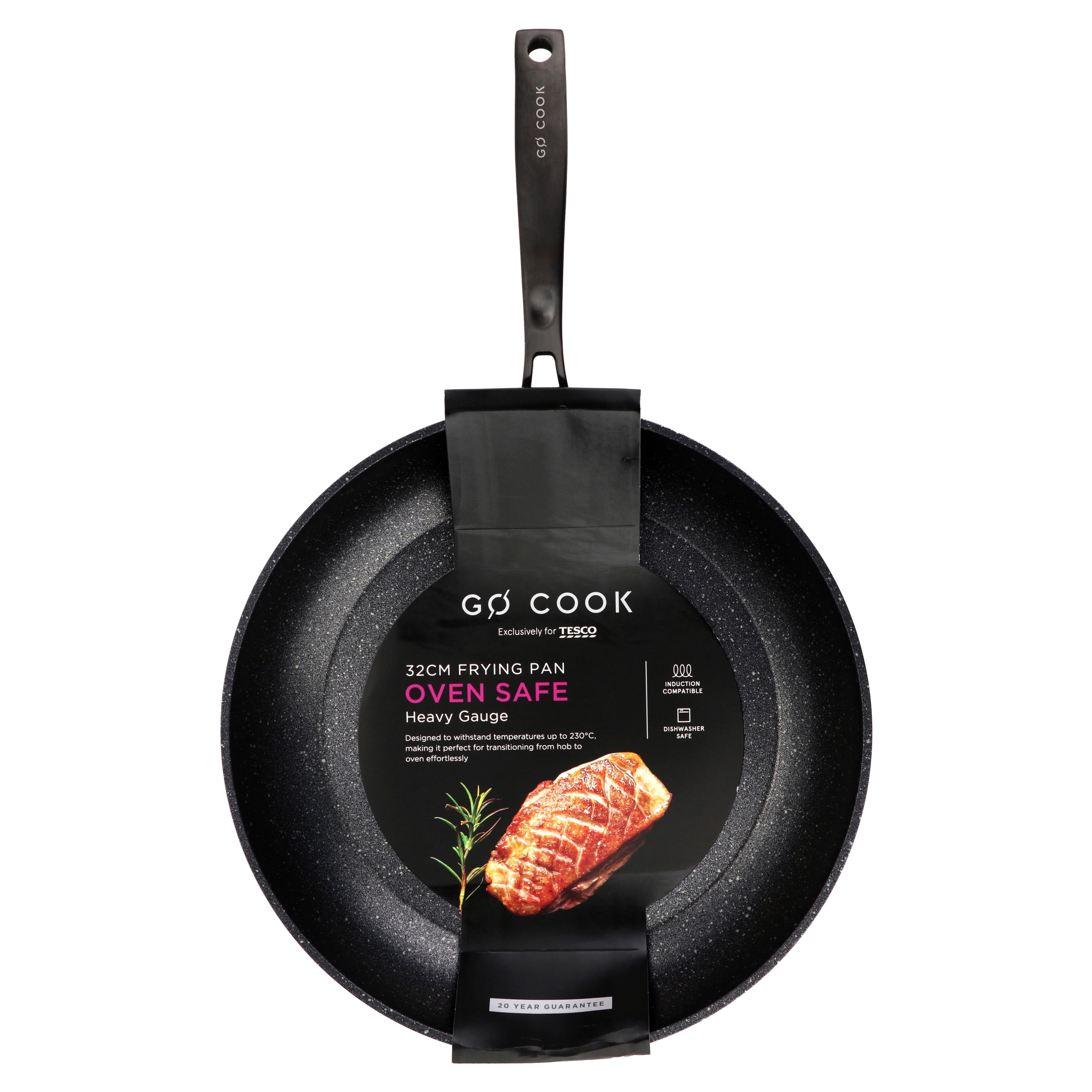 Go Cook Black Oven Safe Frypan 32cm