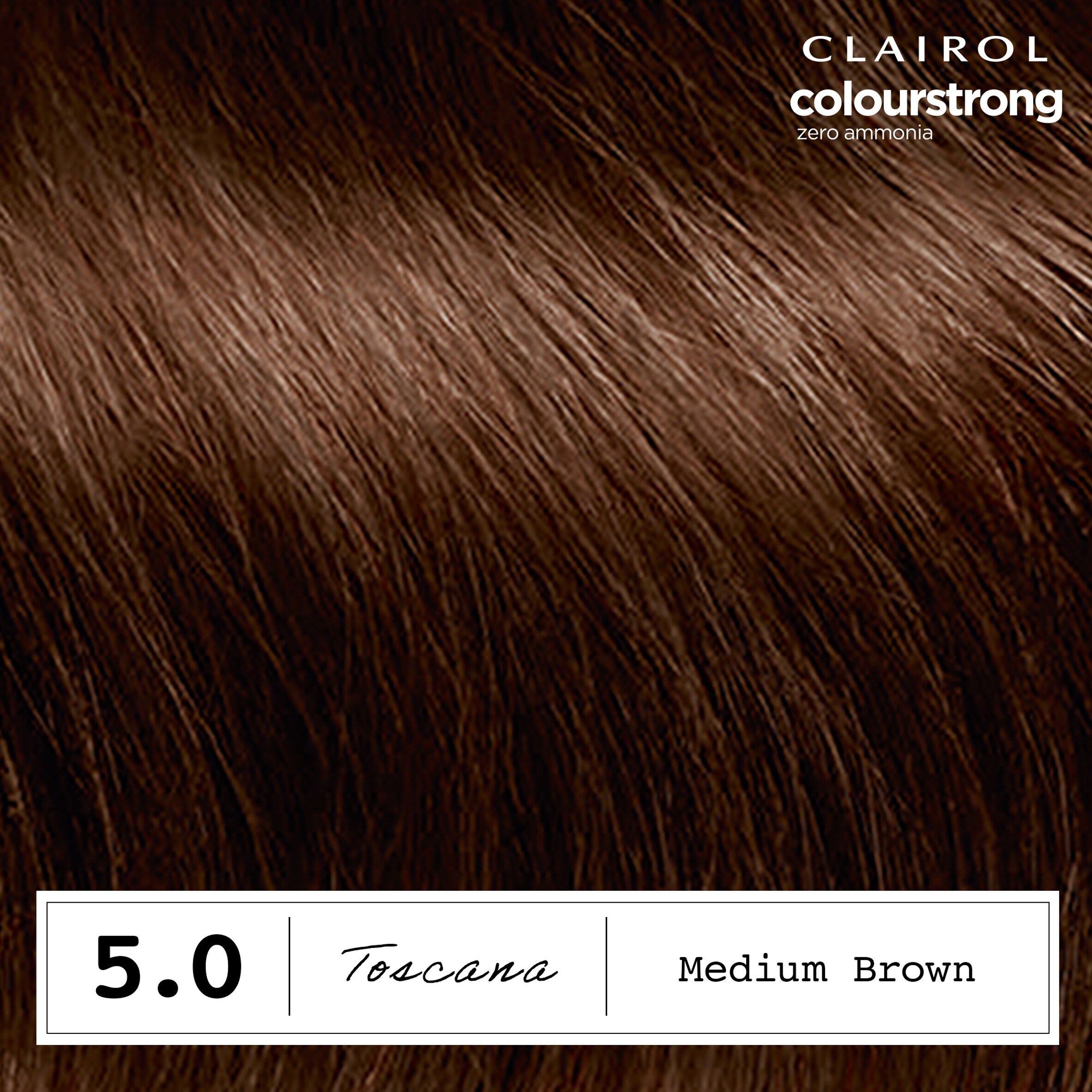 CLAIROL COLOUR STRONG PERMANENT HAIR DYE - 5.0 MEDIUM BROWN thumbnail 4