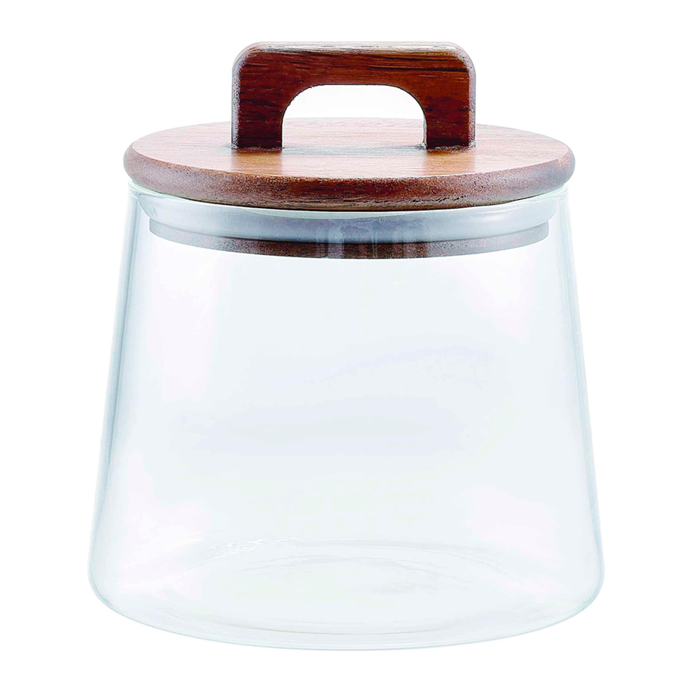 Tesco Acacia Lid Glass Food Storage With Handle 800ml