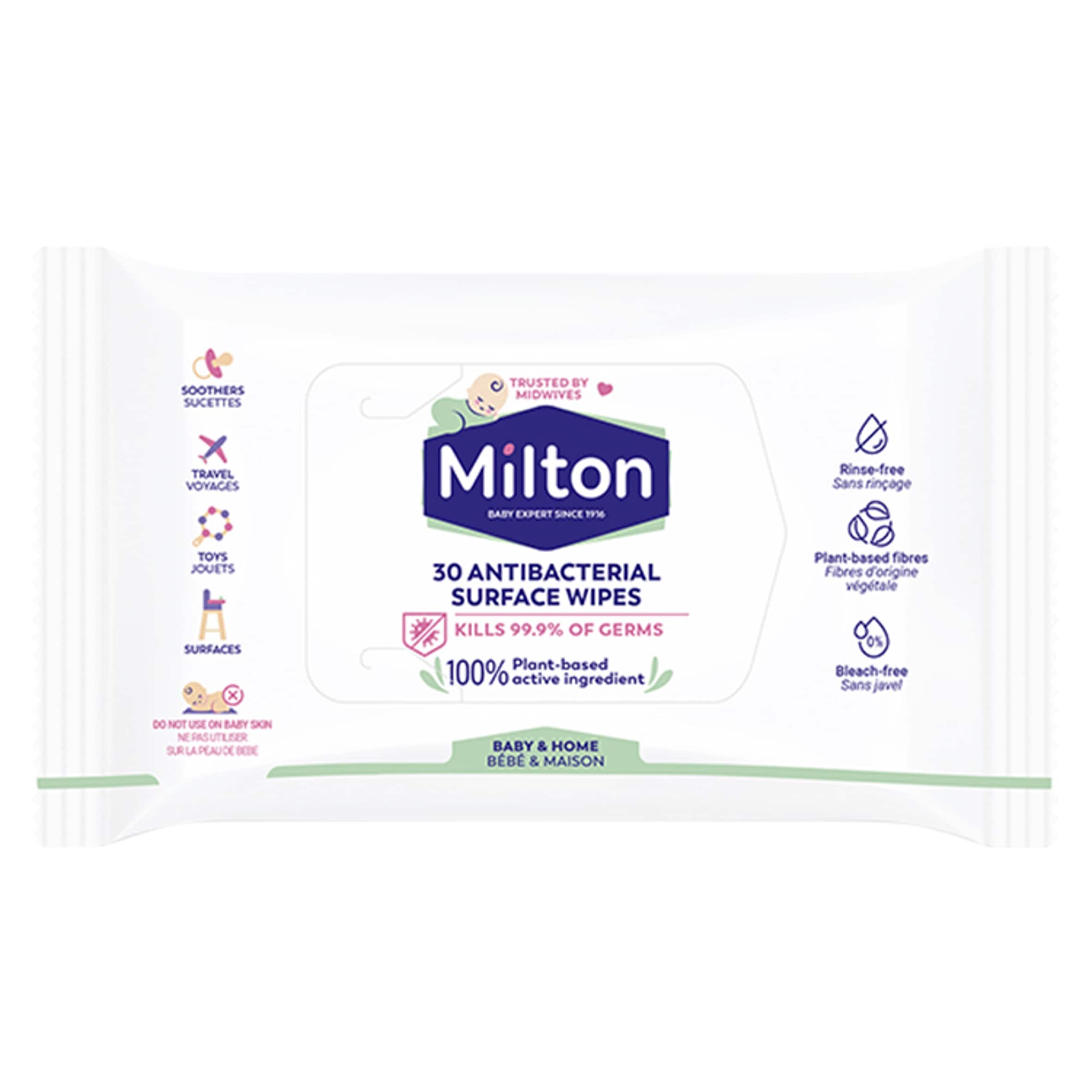 MILTON 30 ANTIBACTERIAL SURFACE WIPES