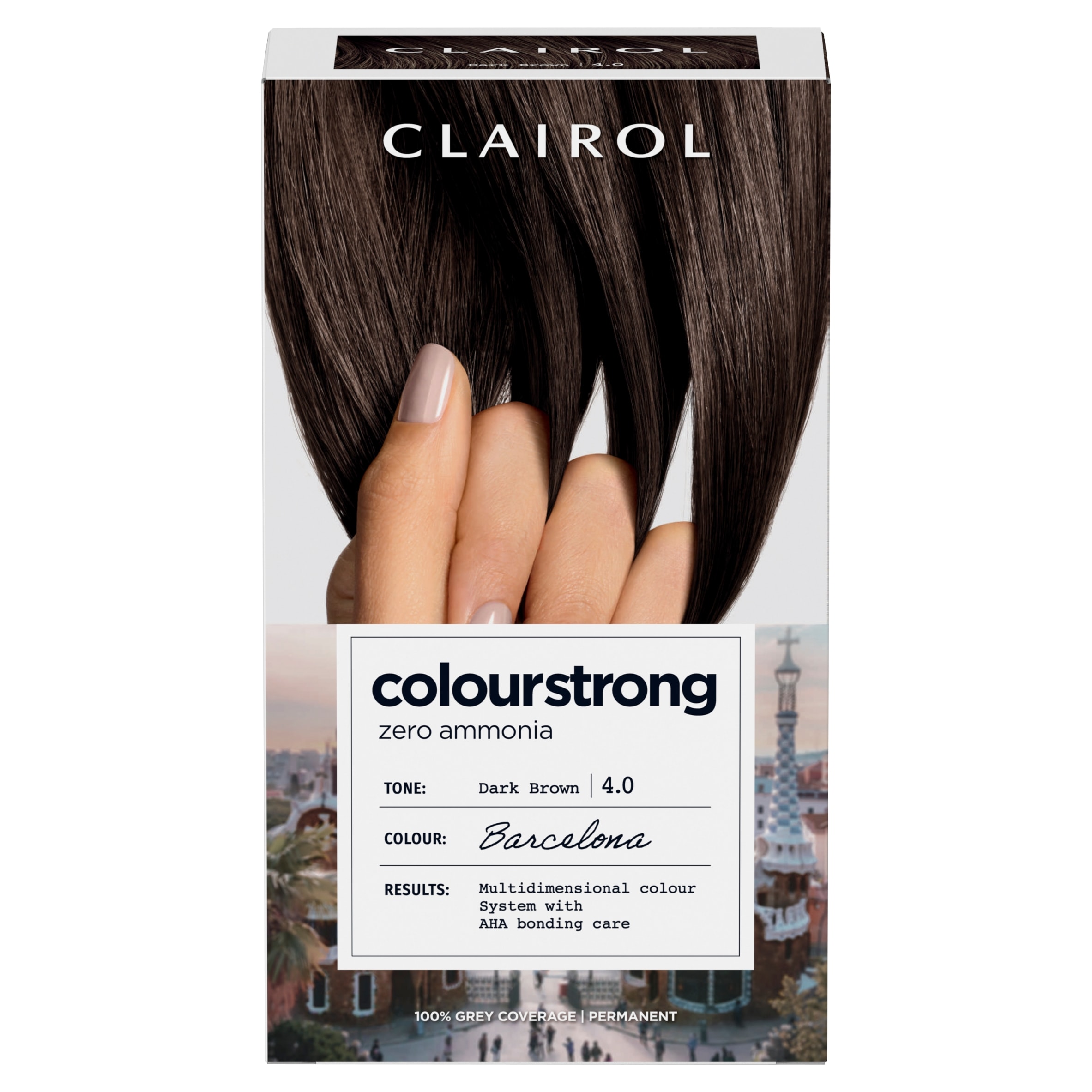 CLAIROL COLOUR STRONG PERMANENT HAIR DYE - 4.0 DARK BROWN
