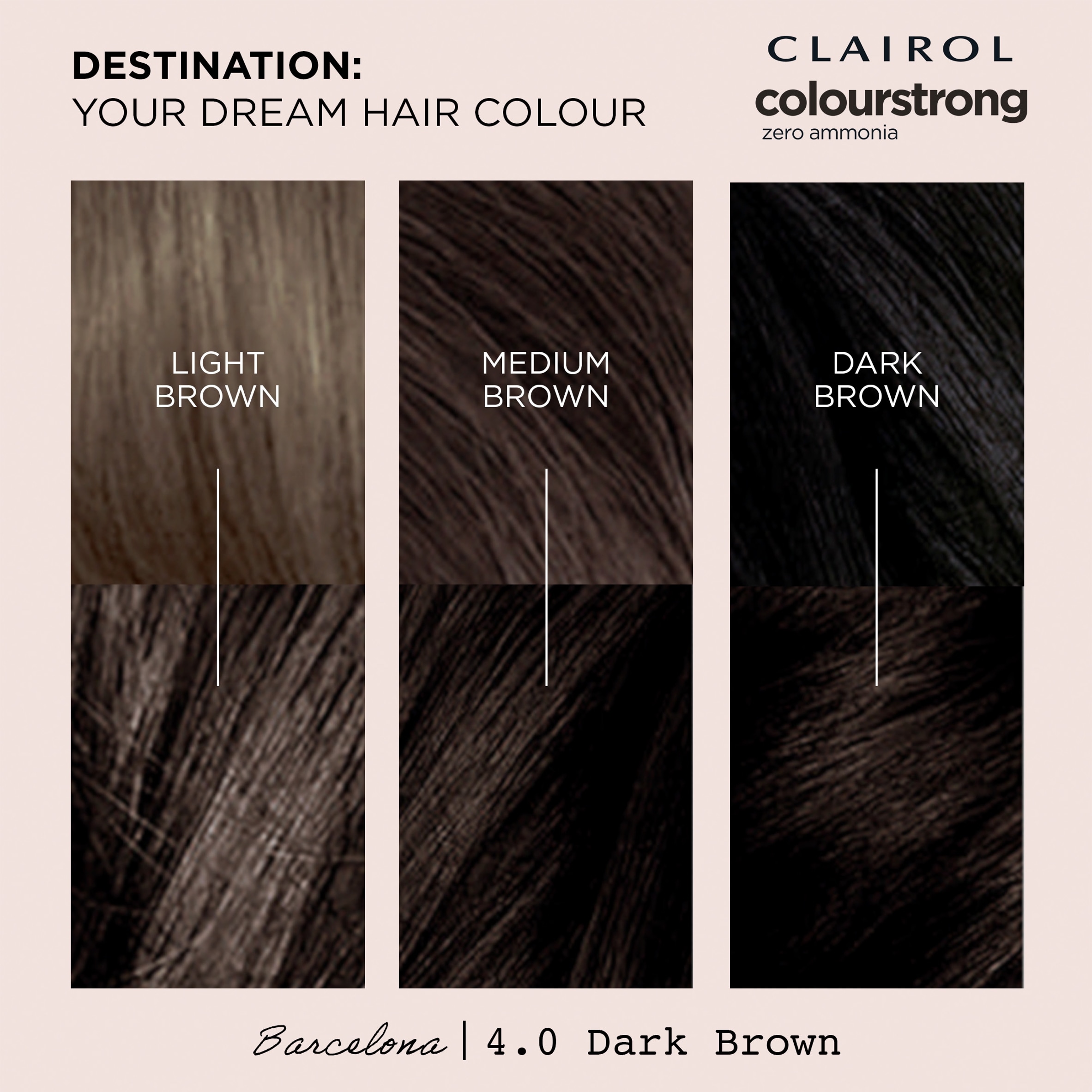 CLAIROL COLOUR STRONG PERMANENT HAIR DYE - 4.0 DARK BROWN thumbnail 2