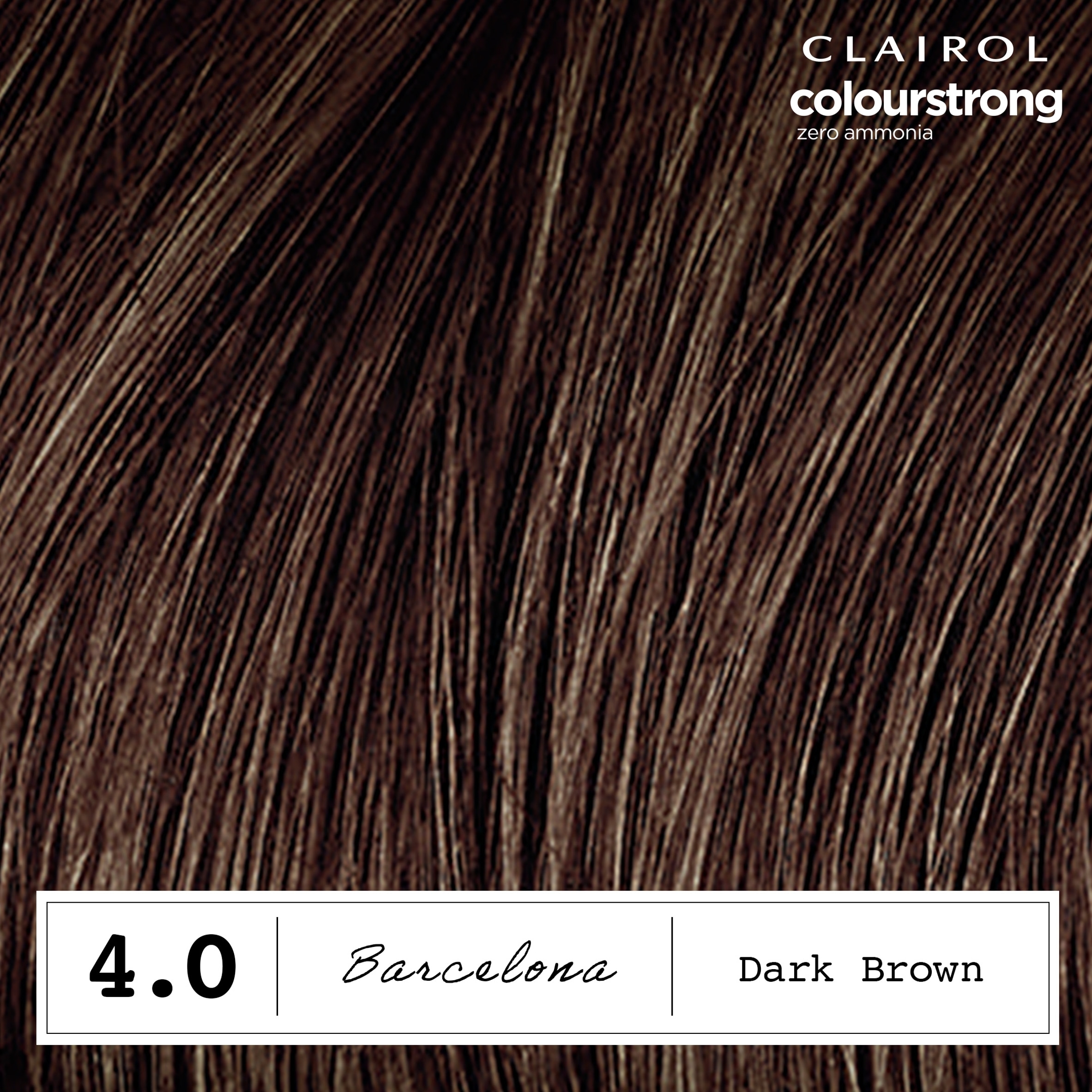 CLAIROL COLOUR STRONG PERMANENT HAIR DYE - 4.0 DARK BROWN thumbnail 4