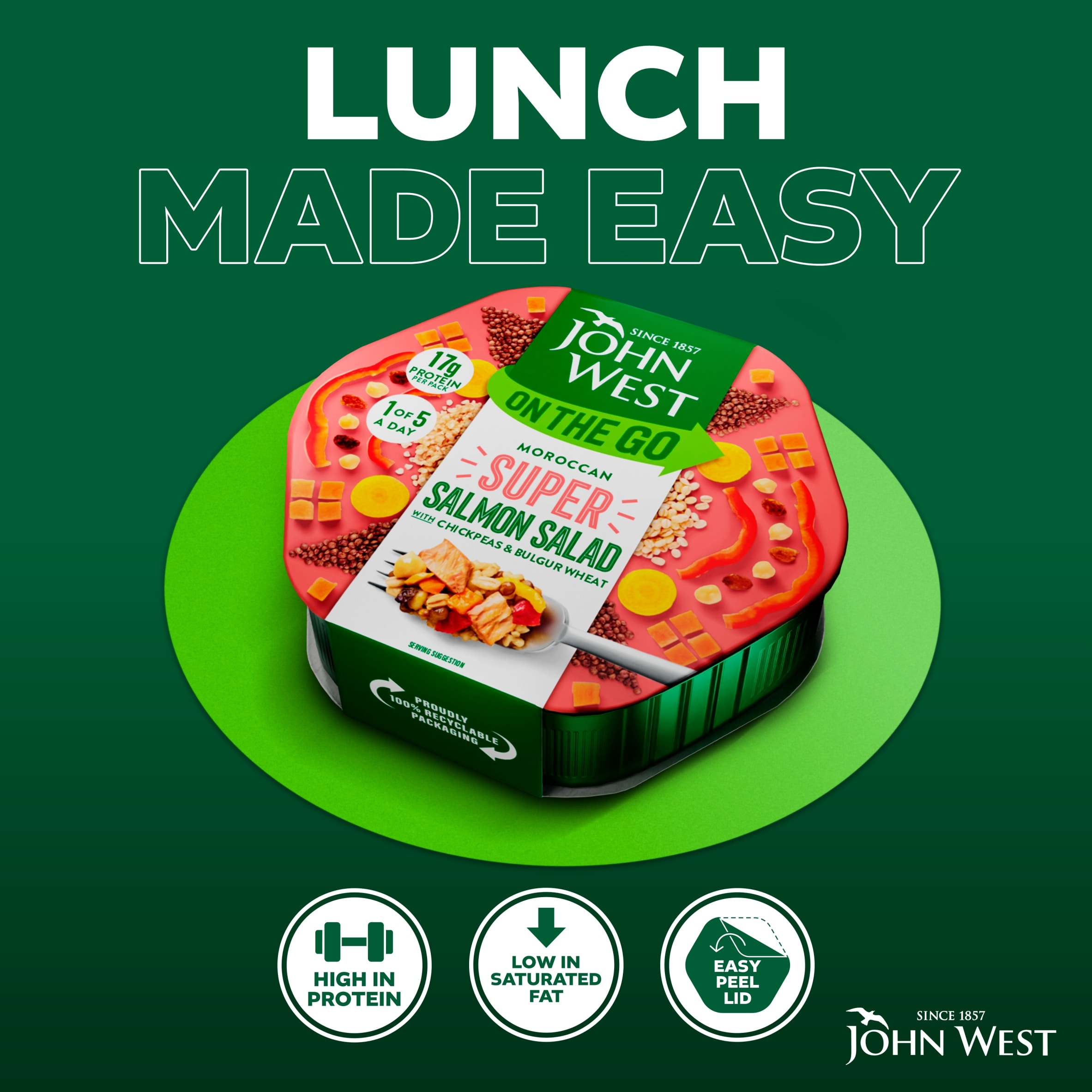 John West Super Salad Moroccan Salmon 220g thumbnail 2
