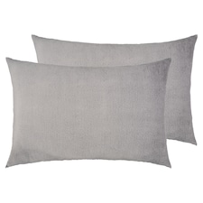 F&F Home Grey Teddy Fleece Pillowcase Pair