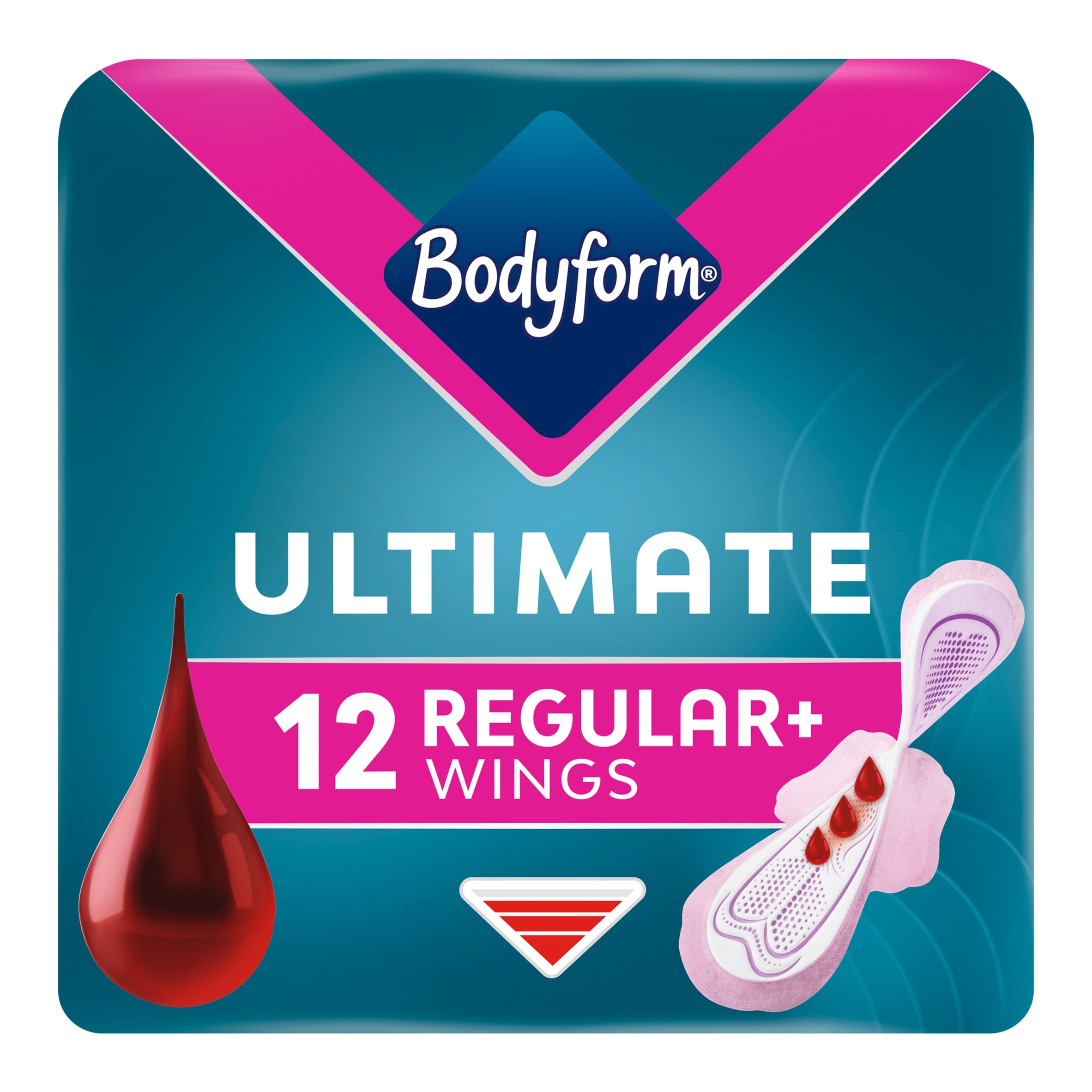 Bodyform Ultimate Ultra Regular+ Sanitary Towels Wings 12 pack