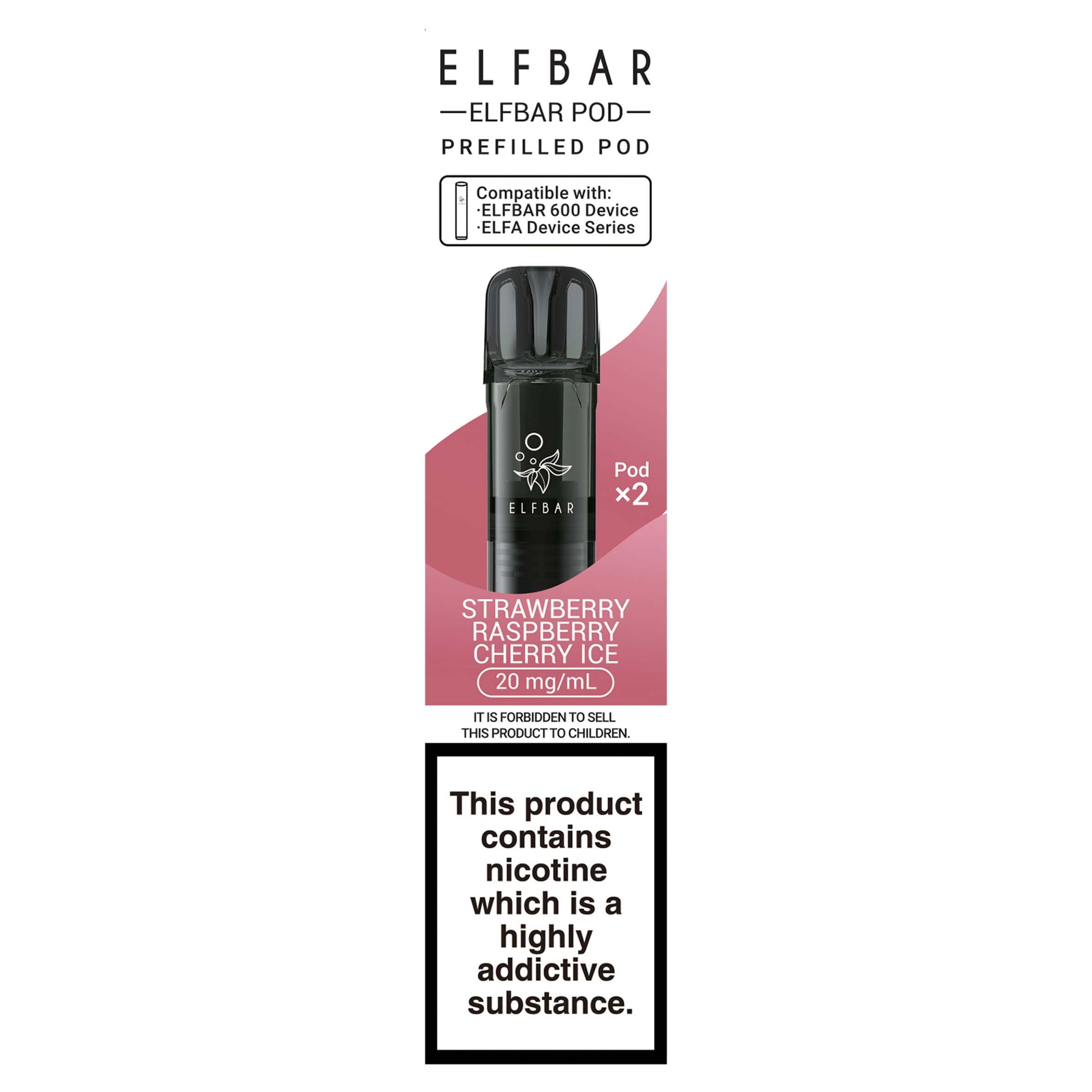 Elf Bar Strawberry Raspberry Cherry Ice 2 Prefilled Pod
