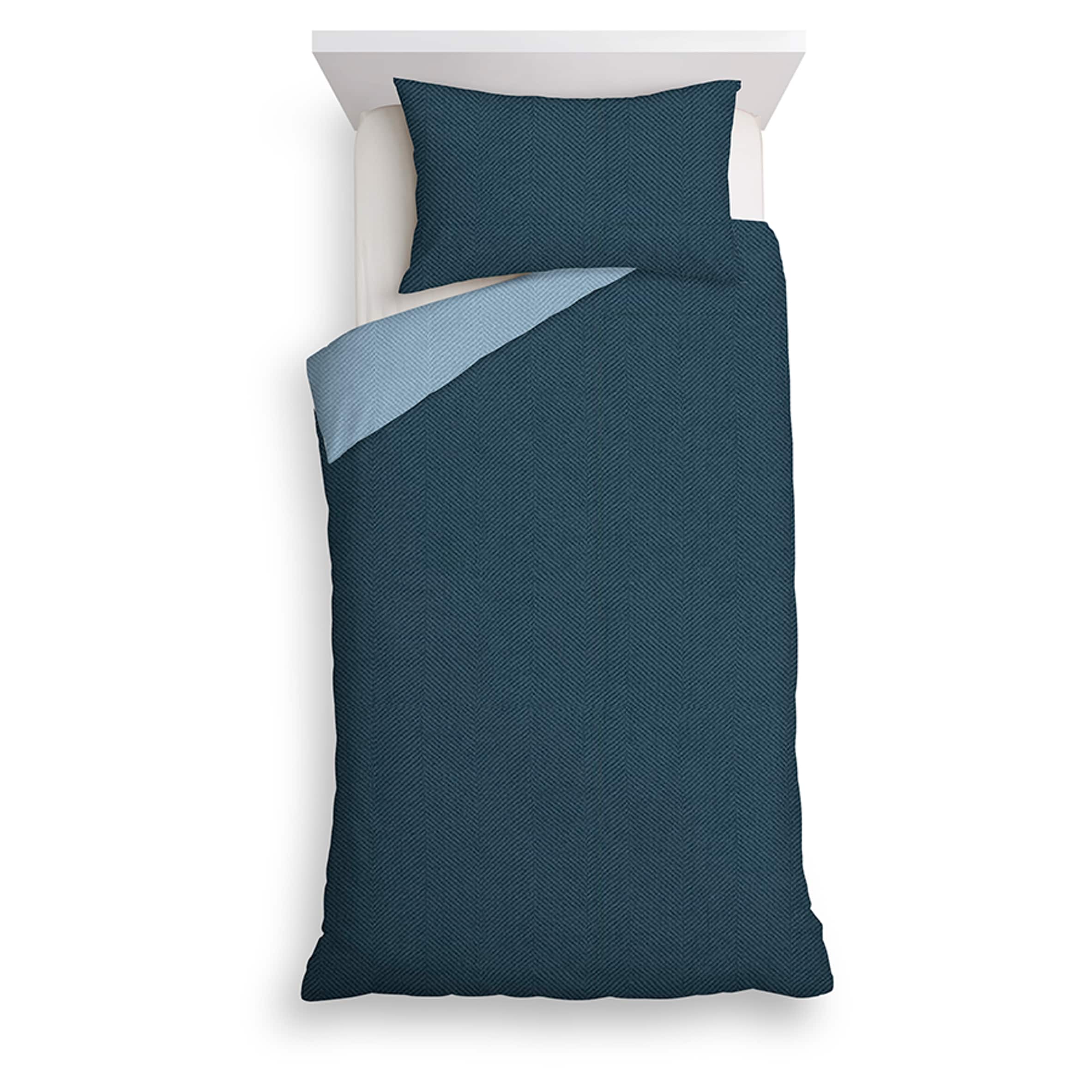 F&F Home Blue Reversible Duvet Set Single