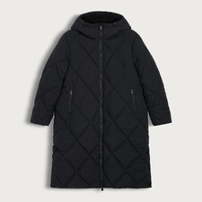 F&F Quilted Longline Shower Resistant Zip Up Coat in Black thumbnail 4