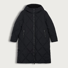 F&F Quilted Longline Shower Resistant Zip Up Coat in Black thumbnail 4