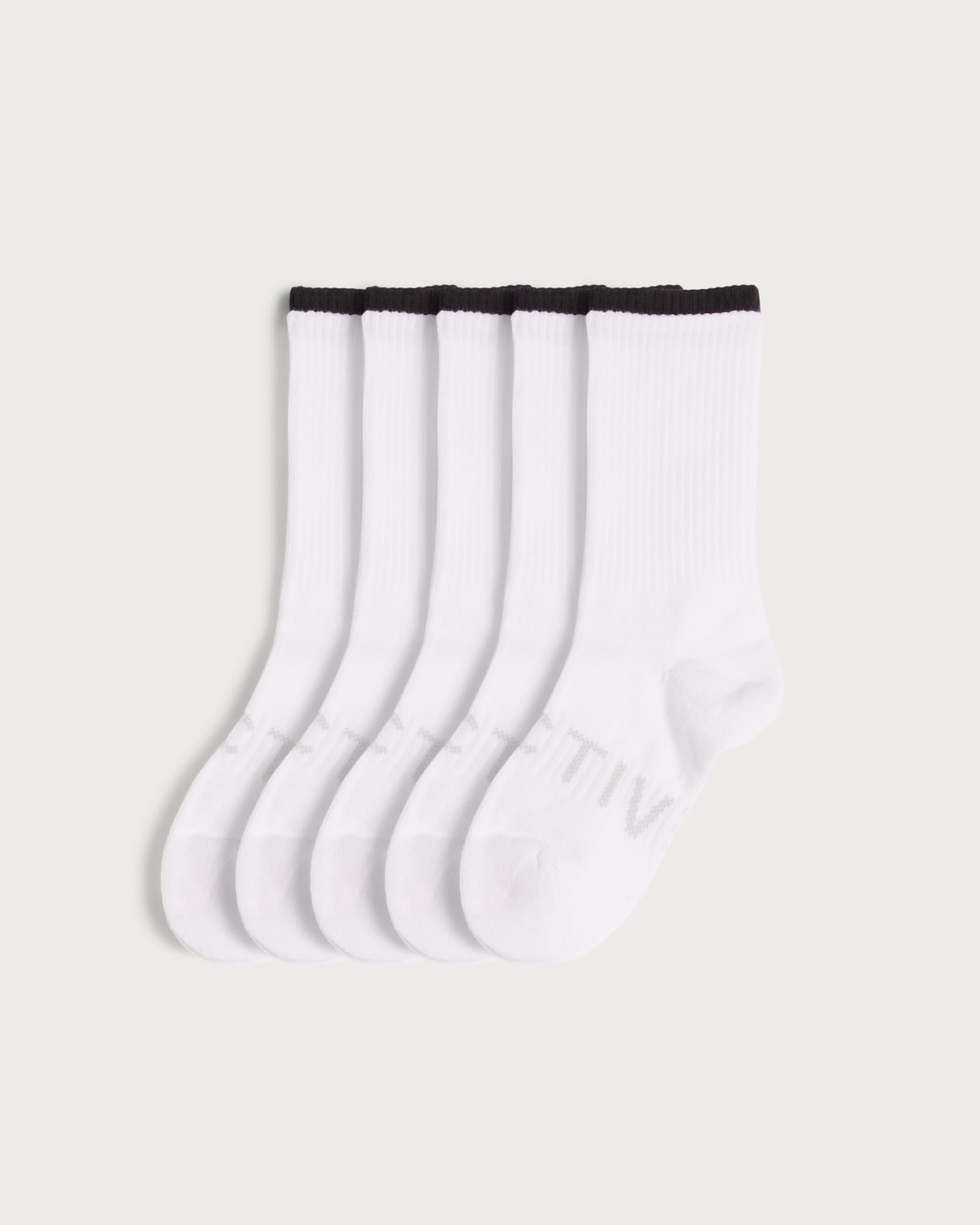 F&F Active Boys 5-Pack Cotton Rich Sports Socks in White