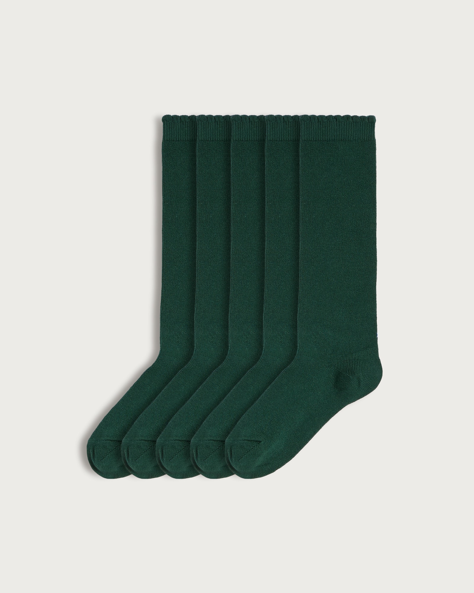 F&F Girls 5-Pack Cotton Rich Knee High Socks in Green