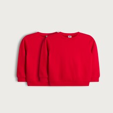 F&F School Unisex 2-Pack Cotton Rich School Sweatshirts in Red thumbnail 4