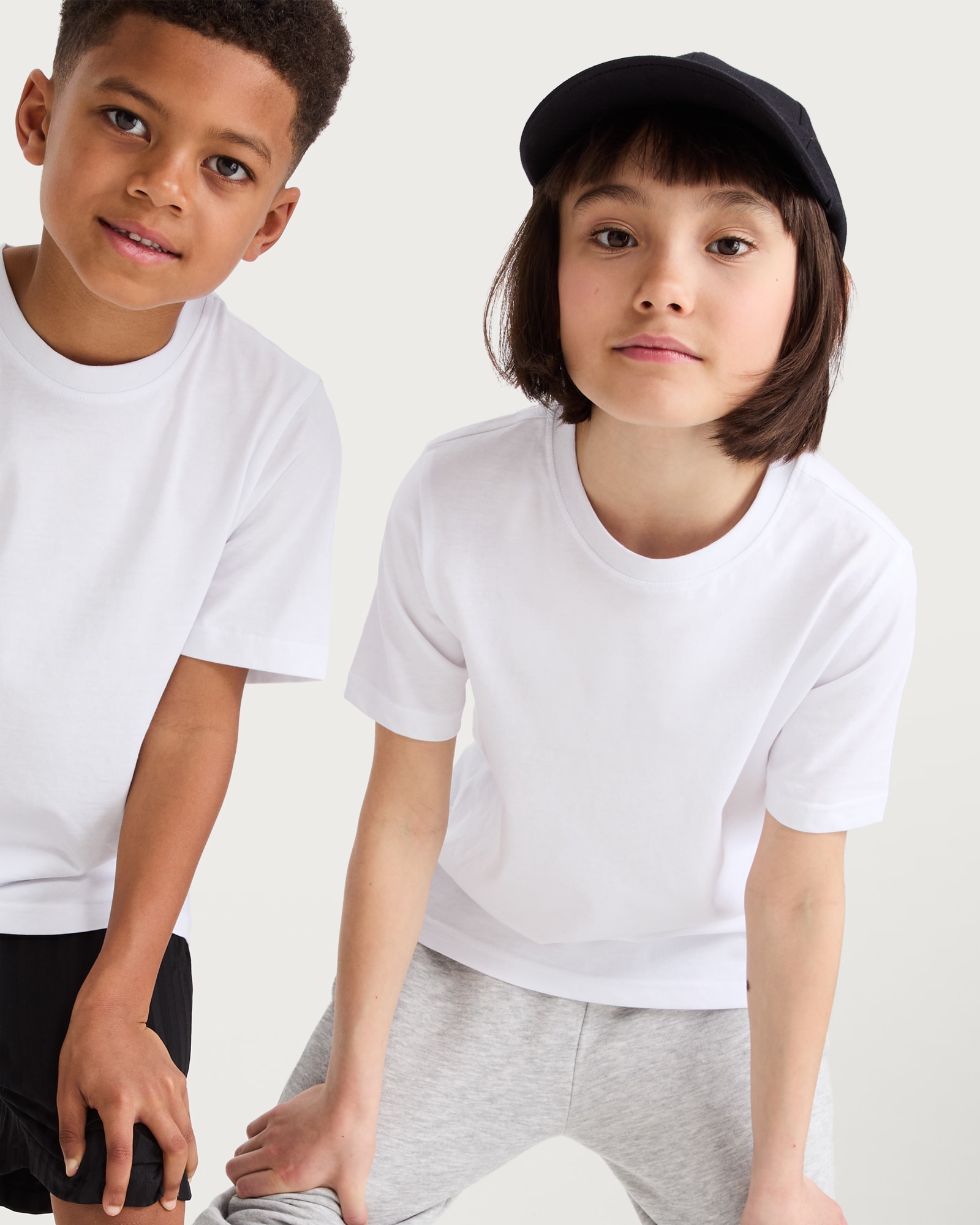 F&F School Unisex 2-Pack Pure Cotton T-Shirts in White