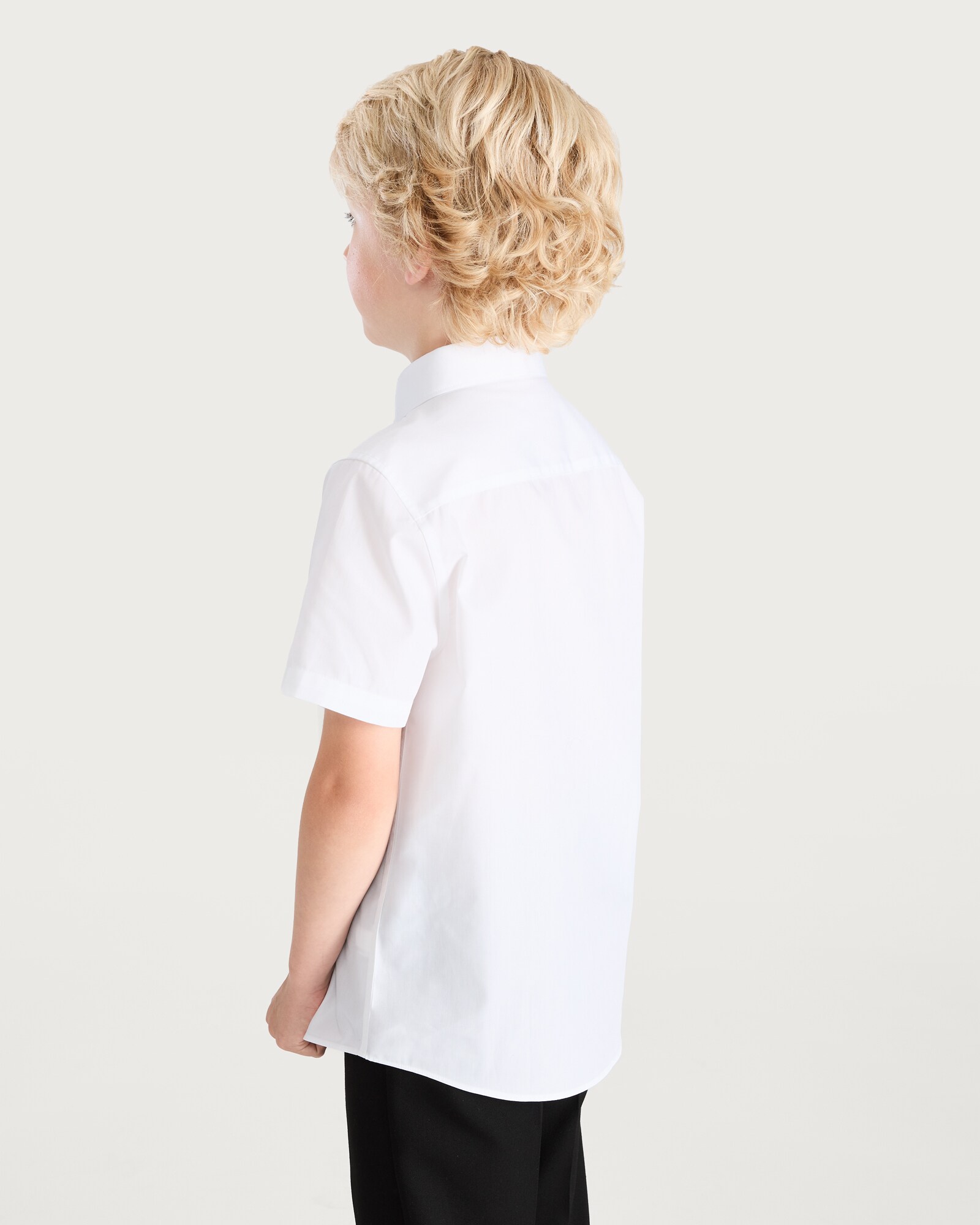 F&F School Boys 2-Pack Regular Fit Short Sleeved Shirts in White thumbnail 3