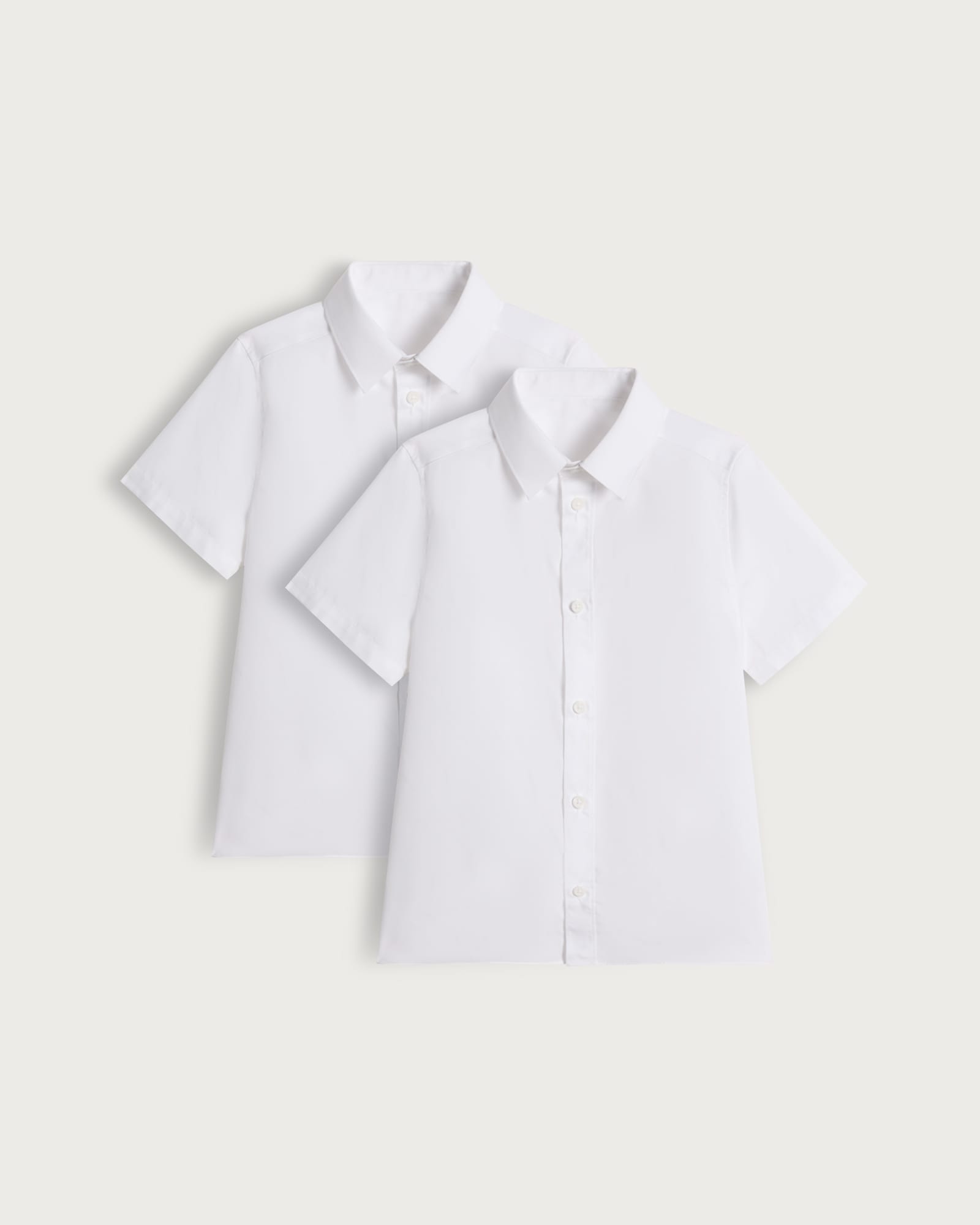 F&F School Boys 2-Pack Regular Fit Short Sleeved Shirts in White thumbnail 4