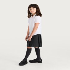 F&F School Girls 3-Pack Cotton Blend Revere Collared Shirts in White thumbnail 2