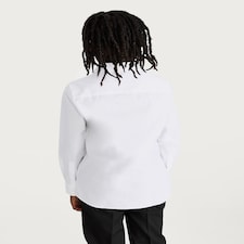 F&F School Boys 3-Pack Regular Fit Long Sleeved Shirts in White thumbnail 3