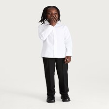 F&F School Boys 3-Pack Regular Fit Long Sleeved Shirts in White thumbnail 2