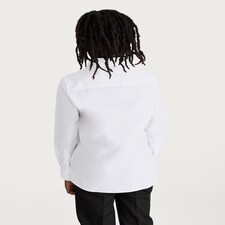 F&F School Boys 3-Pack Regular Fit Long Sleeved Shirts in White thumbnail 3