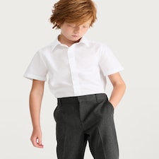 F&F School Boys 3-Pack Regular Fit Short Sleeved Shirts in White thumbnail 2