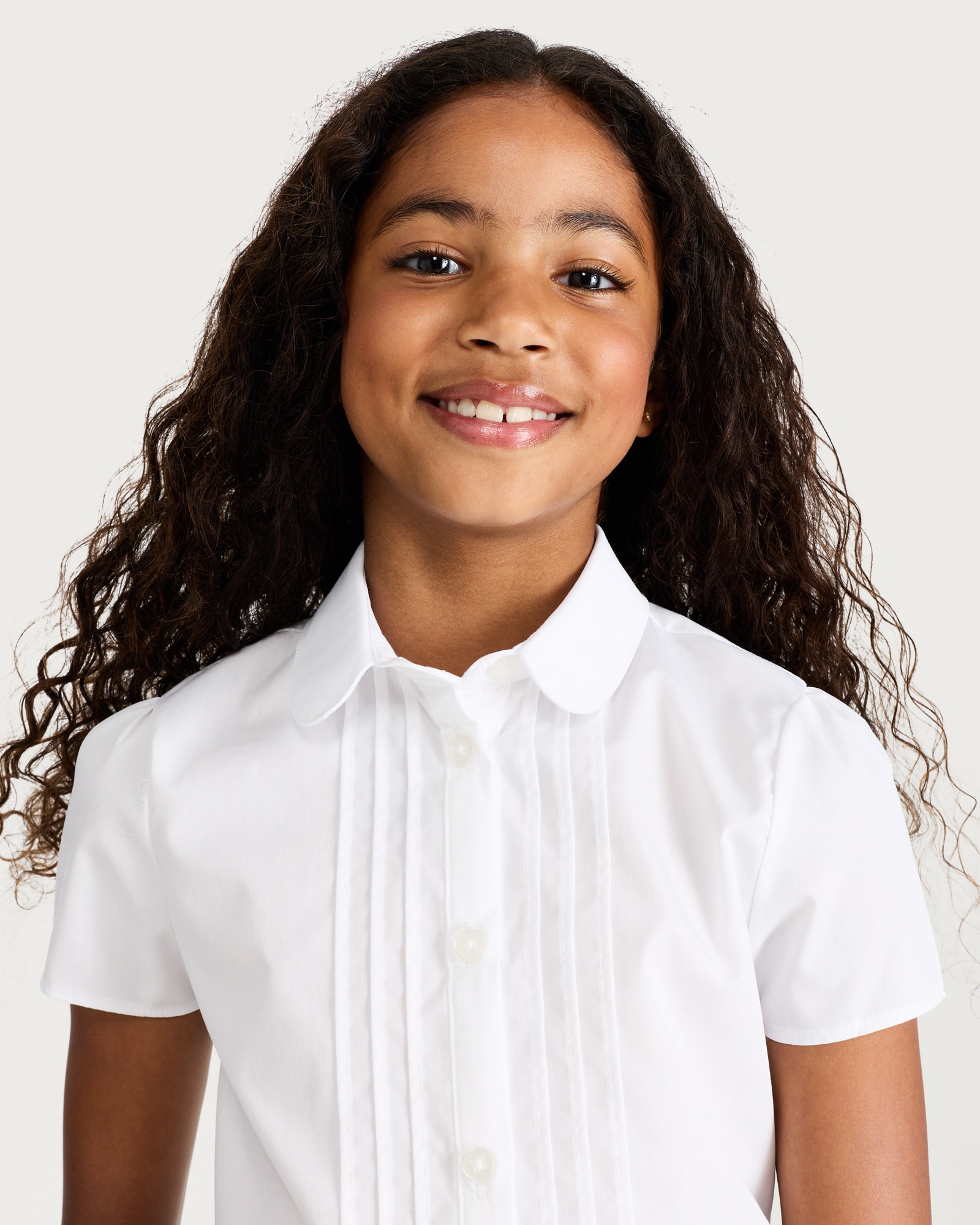 F&F School Girls 2-Pack Pintuck Shirts in White thumbnail 2