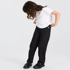F&F School Girls 2-Pack Cotton Rich Trousers in Black thumbnail 2