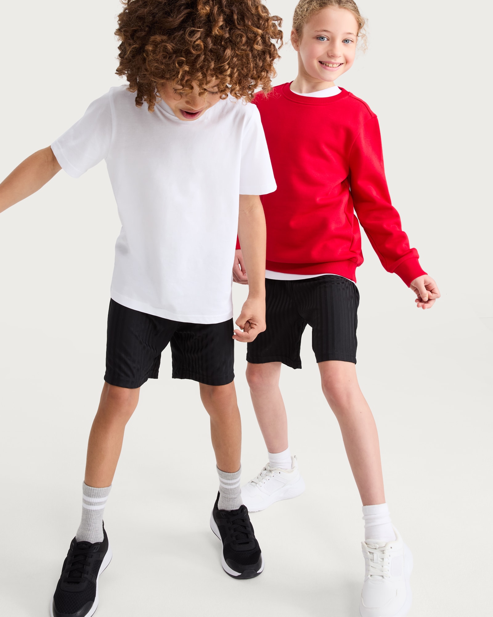 F&F School Unisex 2-Pack Sports Shorts in Black