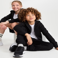 F&F School Unisex Cotton Rich Zip Through Sweatshirt in Black