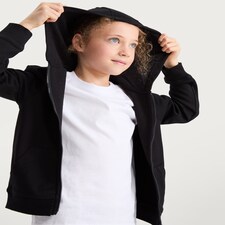 F&F School Unisex Cotton Rich Zip Through Sweatshirt in Black thumbnail 3