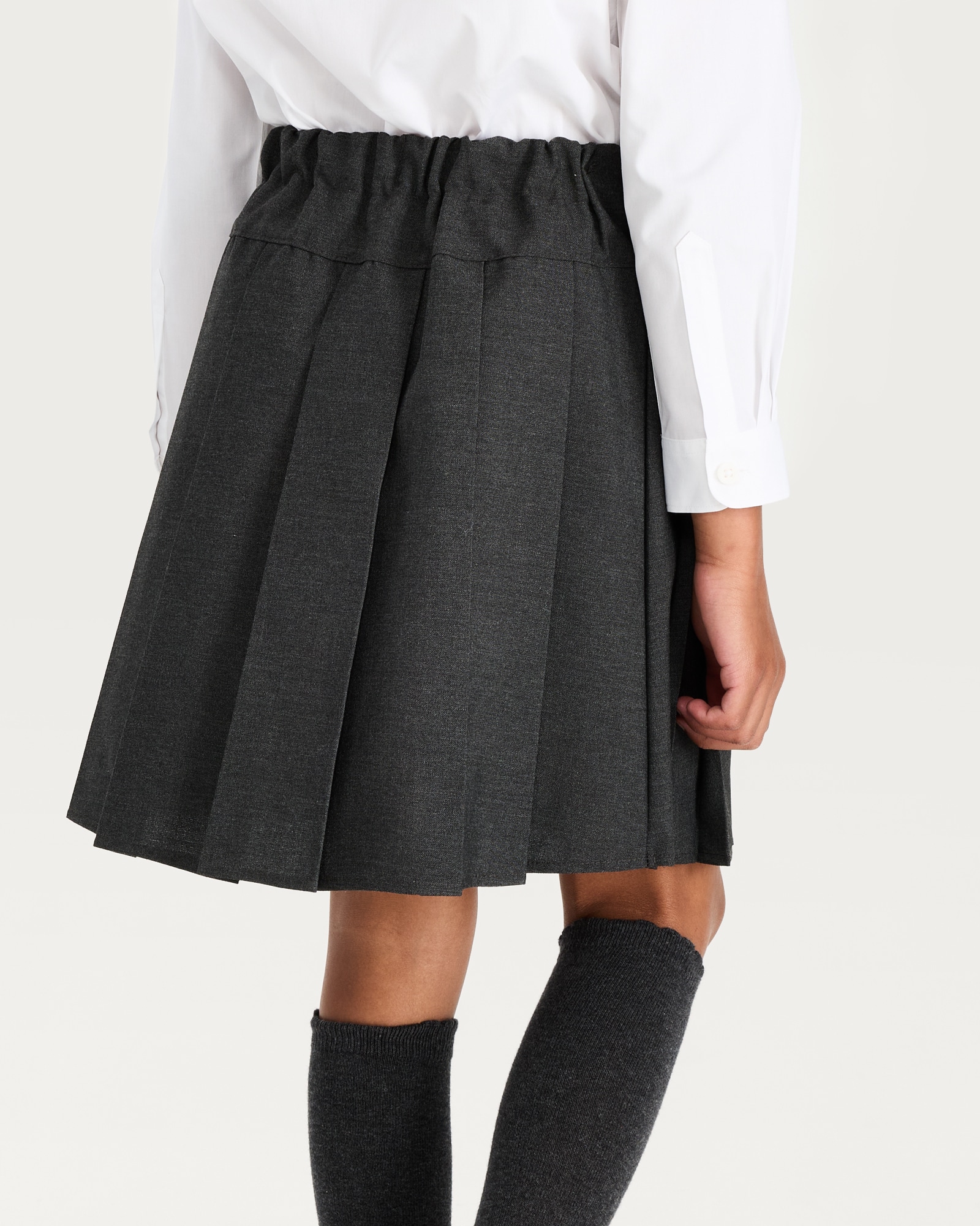 F&F School Girls Pleated Skirt in Grey thumbnail 4