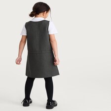 F&F School Girls 2-Pack Pleated Pinafores in Grey thumbnail 3