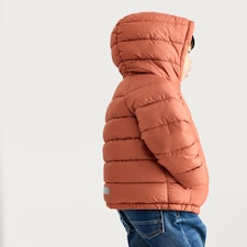 F&F Boys Hooded Puffer Jacket in Brown thumbnail 4